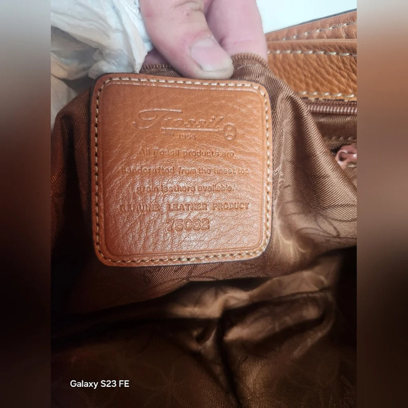 VINTAGE Y2K FOSSIL Brown Leather Shoulder bag - Picture 6 of 9